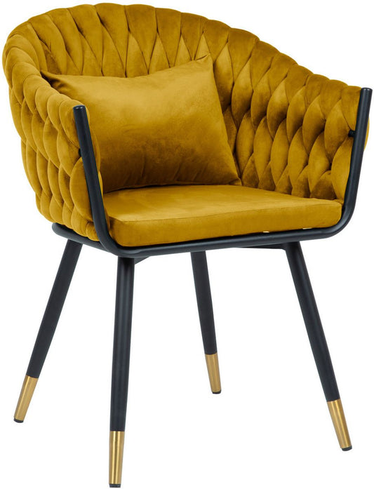 Kitchen Chair Brackley | size: Width: 61cm, Height: 83cm, Depth: 63cm | color: Yellow/Black | image: 0 | variant: 1005726