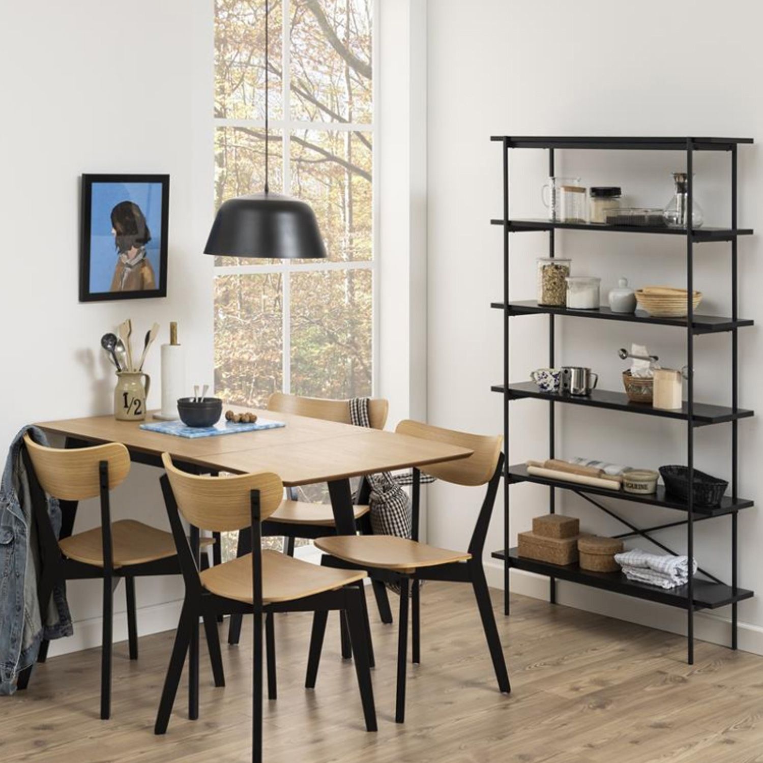Kitchen Chair Broadstairs | size: Width: 45cm, Height: 79.5cm, Depth: 55cm | color: Beige/Black | image: 7 | variant: 1000894