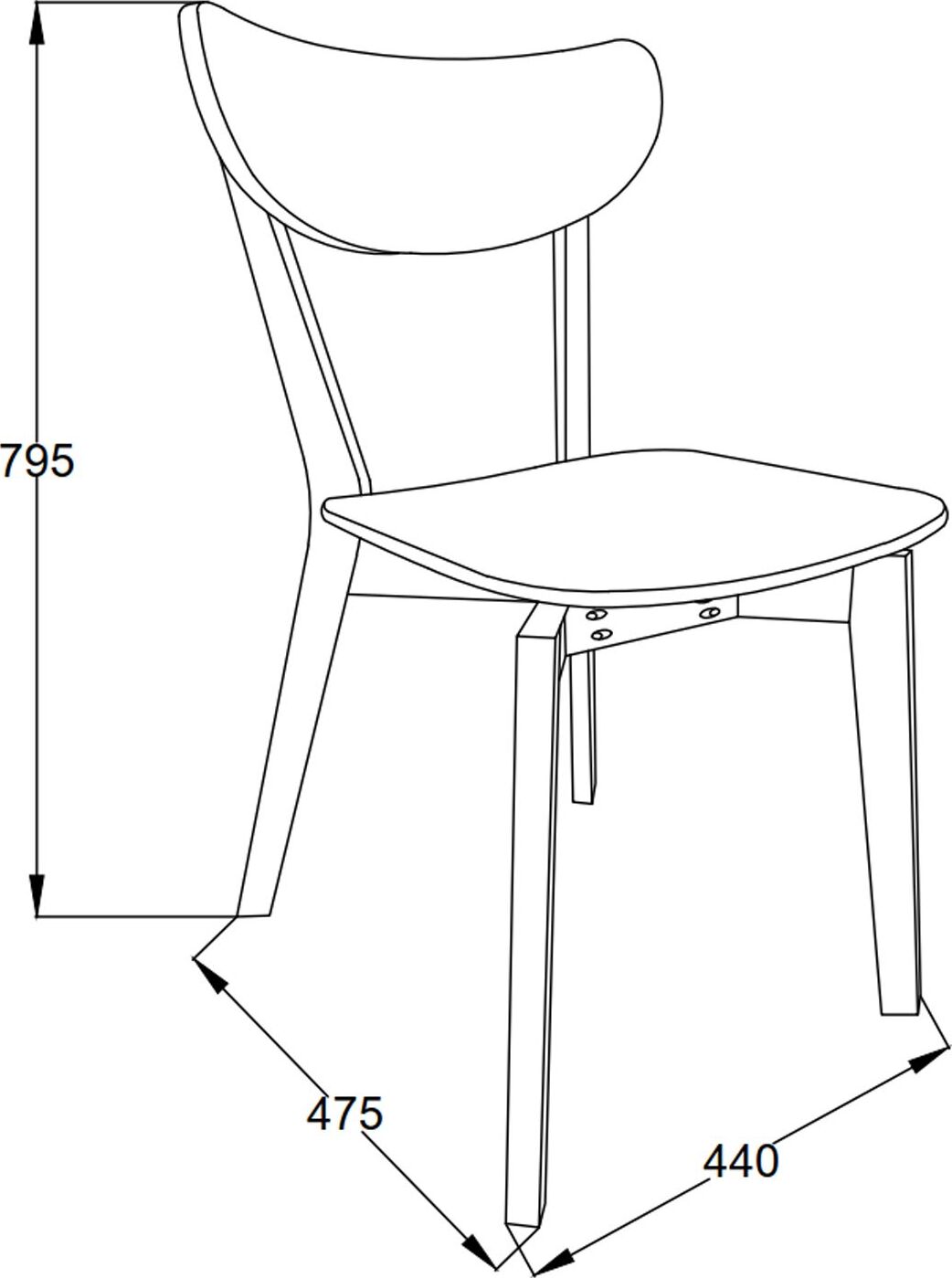 Kitchen Chair Broadstairs | size: Width: 45cm, Height: 79.5cm, Depth: 55cm | color: Beige/Black | image: 8 | variant: 1000894