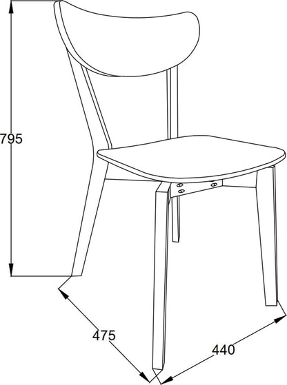 Kitchen Chair Broadstairs | size: Width: 45cm, Height: 79.5cm, Depth: 55cm | color: Beige/Black | image: 8 | variant: 1000894