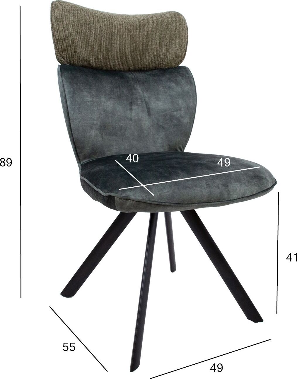 Kitchen Chair Bromley | size: Width: 49cm, Height: 89cm, Depth: 55cm | color: Green | image: 7 | variant: 1000811