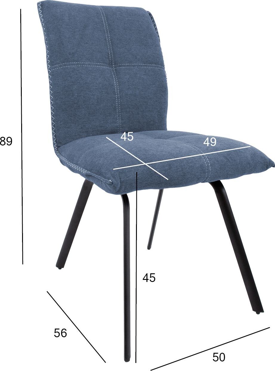 Kitchen Chair Bromley | size: Width: 50cm, Height: 89cm, Depth: 56cm | color: Blue | image: 7 | variant: 1000818