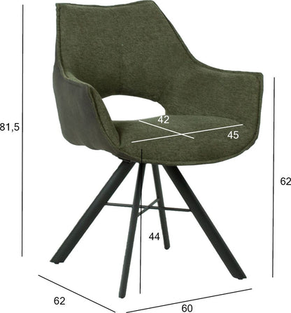 Kitchen Chair Bromley | size: Width: 60cm, Height: 81.5cm, Depth: 62cm | color: Green | image: 3 | variant: 1000823
