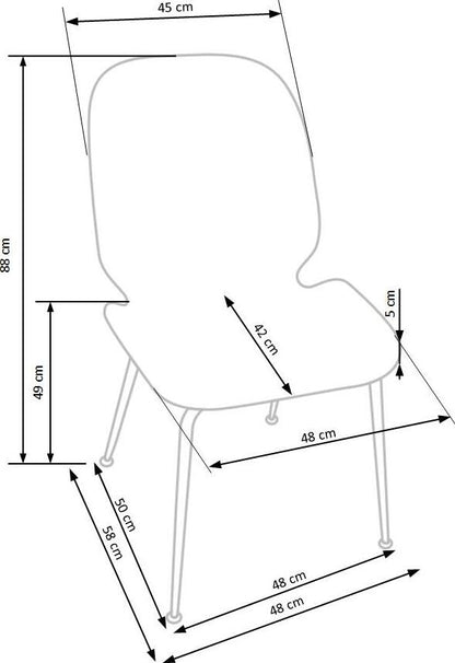 Kitchen Chair Bucharest | size: Width: 48cm, Height: 88cm, Depth: 58cm | color: Gray | image: 7 | variant: 1002288