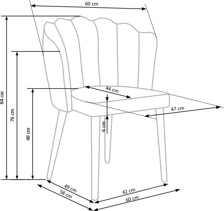 Kitchen Chair Budapest | size: Width: 60cm, Height: 84cm, Depth: 58cm | color: Gray | image: 6 | variant: 1002298