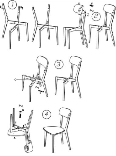 Kitchen Chair Buggi | size: Width: 45cm, Height: 84cm, Depth: 50cm | color: White | image: 10 | variant: 1011449