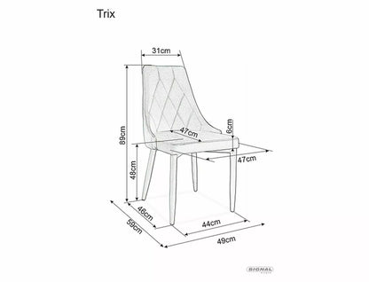 Kitchen Chair Calcutta | size: Width: 49cm, Height: 89cm, Depth: 47cm | color: Gray | image: 3 | variant: 1003747