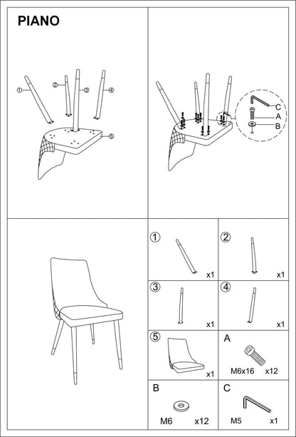 Kitchen Chair Chester | size: Width: 47cm, Height: 93cm, Depth: 44cm | color: Blue | image: 4 | variant: 1003710