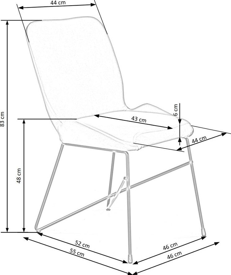 Kitchen Chair Damascus | size: Width: 46cm, Height: 83cm, Depth: 55cm | color: Gray | image: 7 | variant: 1002413