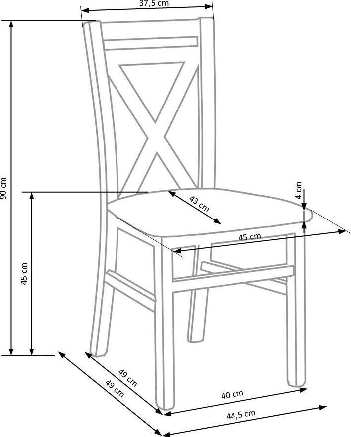 Kitchen Chair Dariusz 2 | size: Width: 45cm, Height: 90cm, Depth: 49cm | color: Brown | image: 3 | variant: 1003010