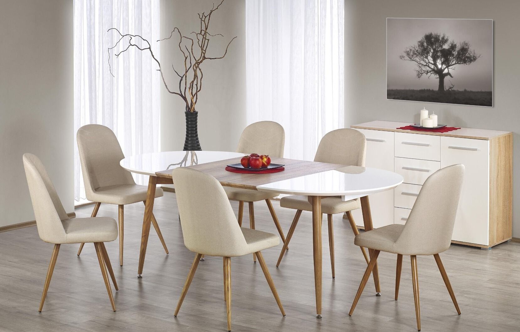 Kitchen Chair Daugavpils | size: Width: 45cm, Height: 90cm, Depth: 53cm | color: Beige | image: 3 | variant: 1002181