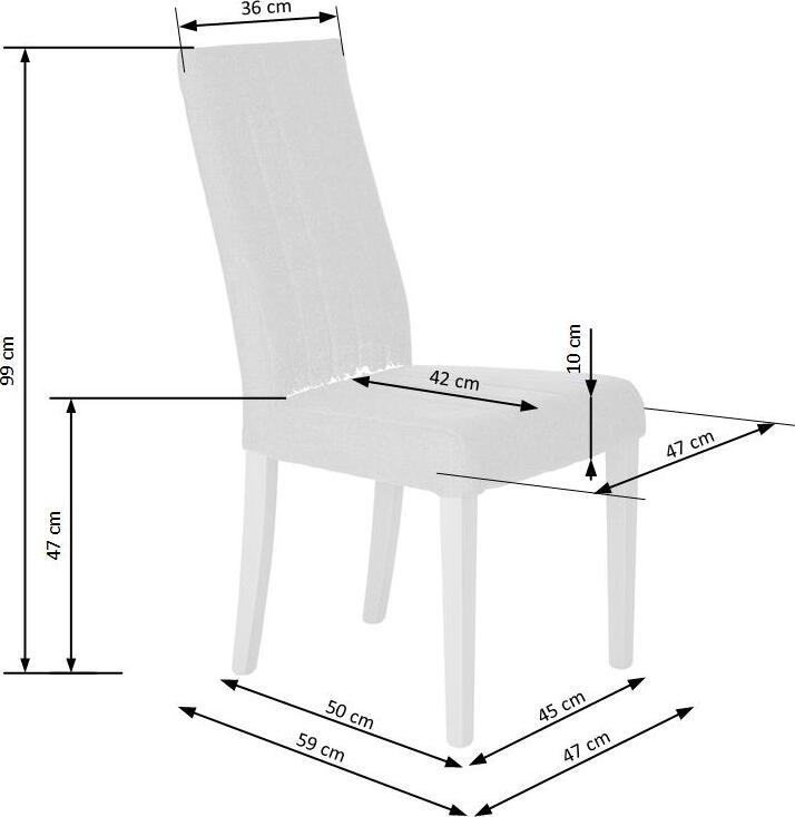Kitchen Chair Diego | size: Width: 47cm, Height: 99cm, Depth: 59cm | color: White/Grey | image: 3 | variant: 1003028