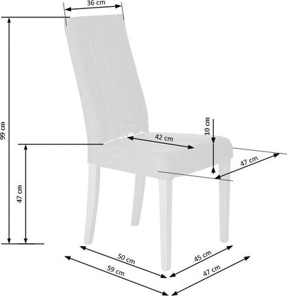 Kitchen Chair Diego | size: Width: 47cm, Height: 99cm, Depth: 59cm | color: White/Grey | image: 3 | variant: 1003028