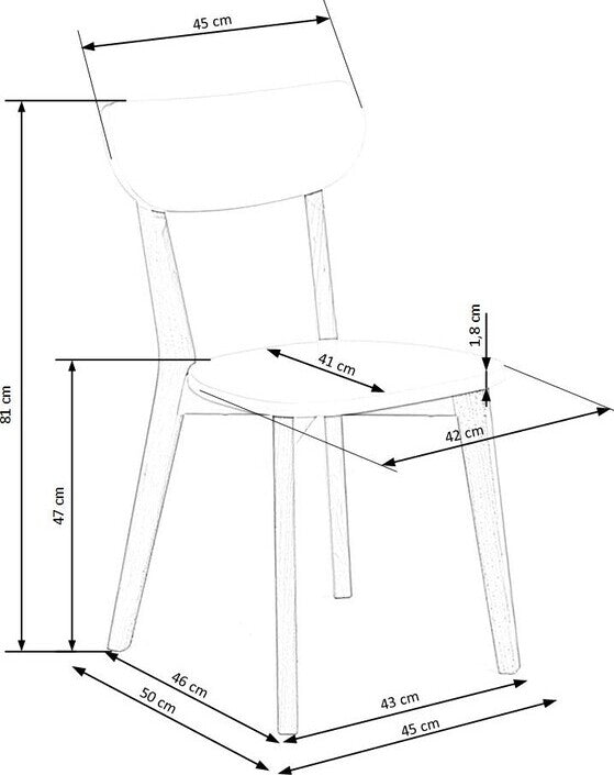 Kitchen Chair East Armagh | size: Width: 45cm, Height: 84cm, Depth: 50cm | color: White | image: 8 | variant: 1006953