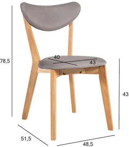 Kitchen Chair East Baldock | size: Width: 51.5cm, Height: 78.5cm, Depth: 48.5cm | color: Gray | image: 2 | variant: 1006200