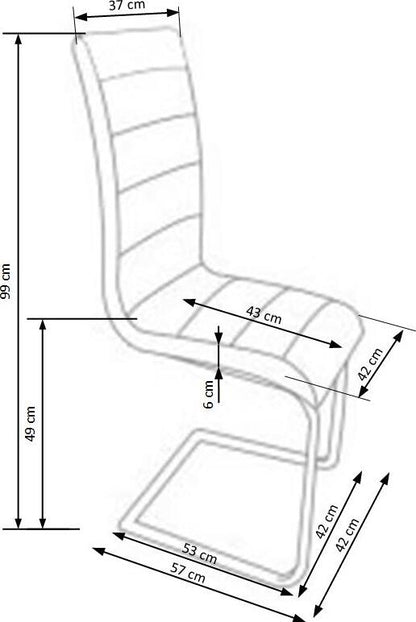 Kitchen Chair East Bridgend | size: Width: 42cm, Height: 99cm, Depth: 57cm | color: White | image: 7 | variant: 1006960