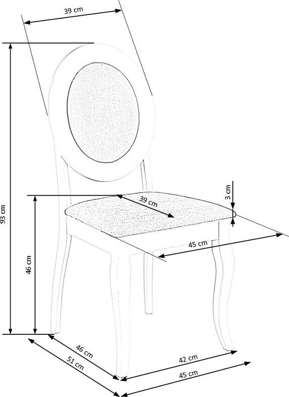 Kitchen Chair East Castleford | size: Width: 45cm, Height: 93cm, Depth: 51cm | color: Gray | image: 8 | variant: 1006964