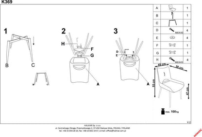 Kitchen Chair East Chesterfield | size: Width: 48cm, Height: 92cm, Depth: 58cm | color: Gray | image: 10 | variant: 1006965