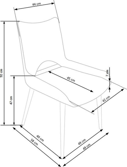 Kitchen Chair East Chesterfield | size: Width: 48cm, Height: 92cm, Depth: 58cm | color: Gray | image: 9 | variant: 1006965