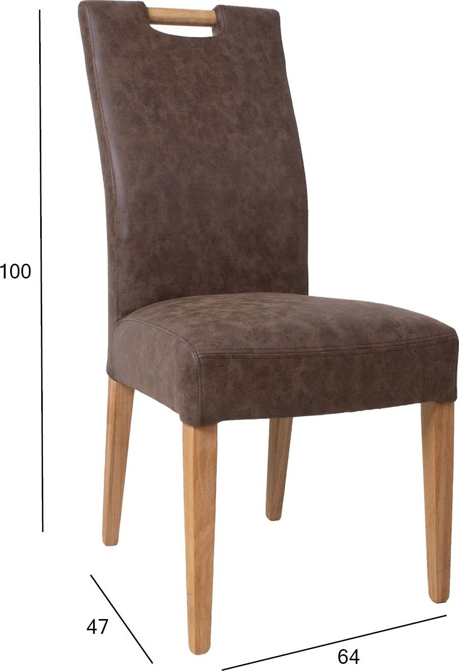 Kitchen Chair East Croydon | size: Width: 64cm, Height: 100cm, Depth: 47cm | color: Brown | image: 7 | variant: 1005476