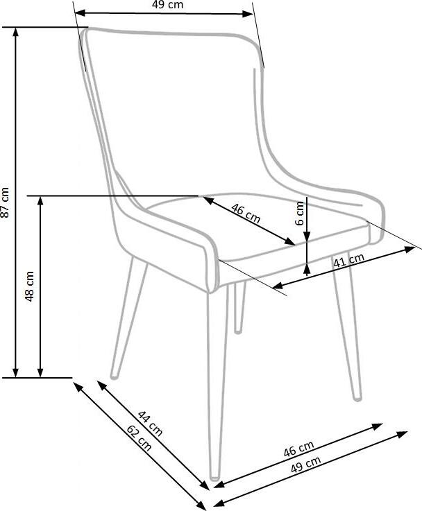 Kitchen Chair East Darlington | size: Width: 49cm, Height: 87cm, Depth: 62cm | color: Gray | image: 7 | variant: 1006967