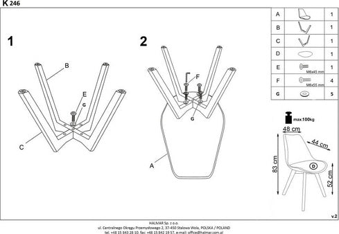 Kitchen Chair East Farnborough | size: Width: 48cm, Height: 83cm, Depth: 44cm | color: White | image: 4 | variant: 1006972