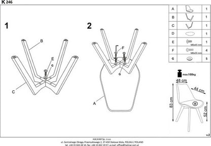 Kitchen Chair East Farnborough | size: Width: 48cm, Height: 83cm, Depth: 44cm | color: White | image: 4 | variant: 1006972