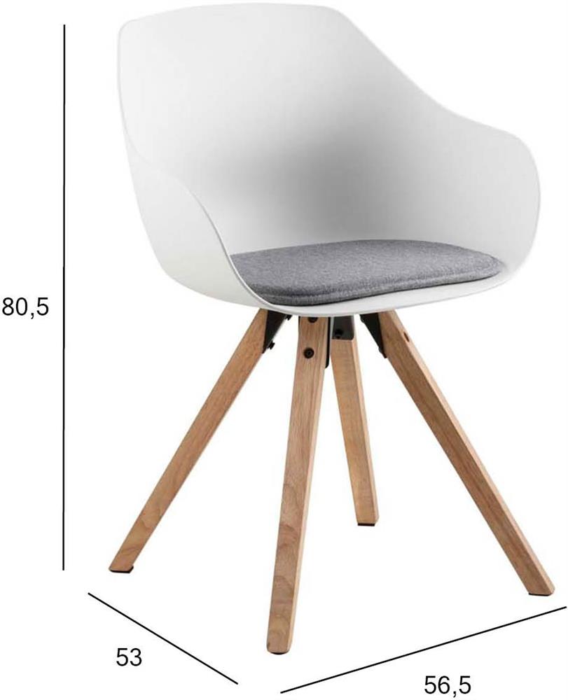 Kitchen Chair East Horsens | size: Width: 56.5cm, Height: 80.5cm, Depth: 53cm | color: White | image: 4 | variant: 1006145