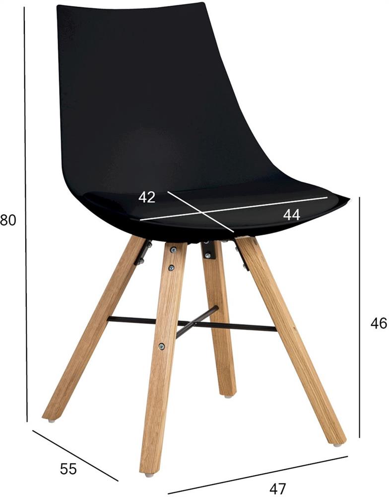 Kitchen Chair East Islamabad | size: Width: 47cm, Height: 80cm, Depth: 55cm | color: Black | image: 2 | variant: 1006152