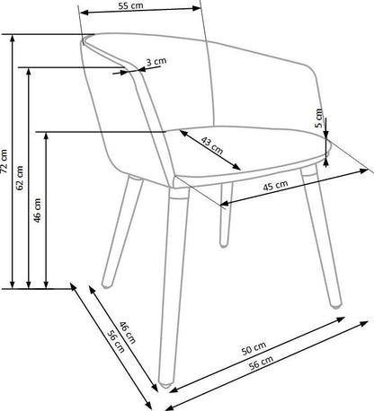 Kitchen Chair East Poole | size: Width: 56cm, Height: 72cm, Depth: 56cm | color: Gray | image: 6 | variant: 1006983