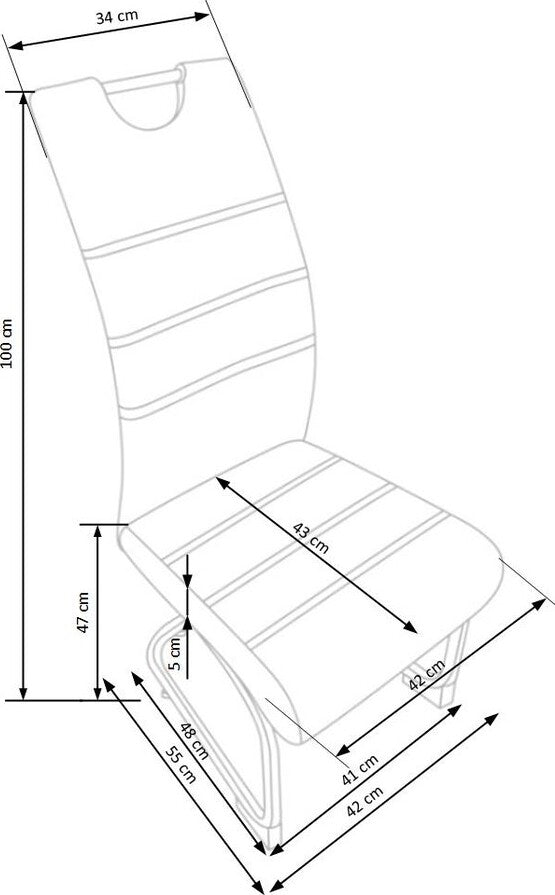 Kitchen Chair East Portsmouth | size: Width: 42cm, Height: 100cm, Depth: 55cm | color: Gray | image: 6 | variant: 1006940