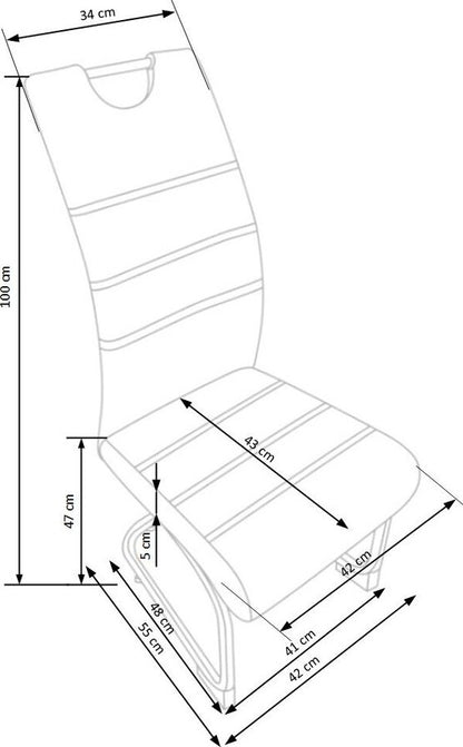 Kitchen Chair East Portsmouth | size: Width: 42cm, Height: 100cm, Depth: 55cm | color: Gray | image: 6 | variant: 1006940
