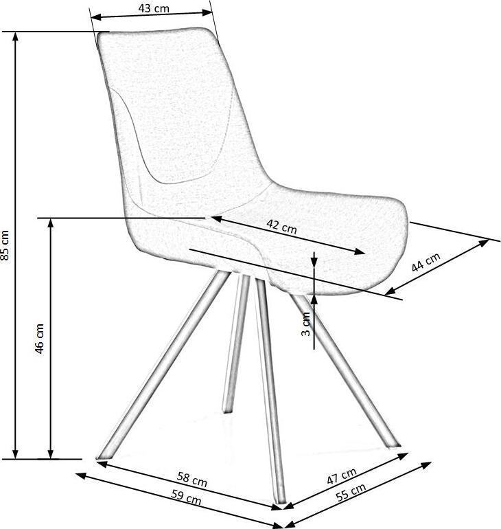 Kitchen Chair East Preston | size: Width: 44cm, Height: 96cm, Depth: 55cm | color: Gray | image: 6 | variant: 1006984