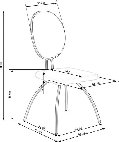 Kitchen Chair East Redditch | size: Width: 45cm, Height: 98cm, Depth: 56cm | color: White | image: 7 | variant: 1006985