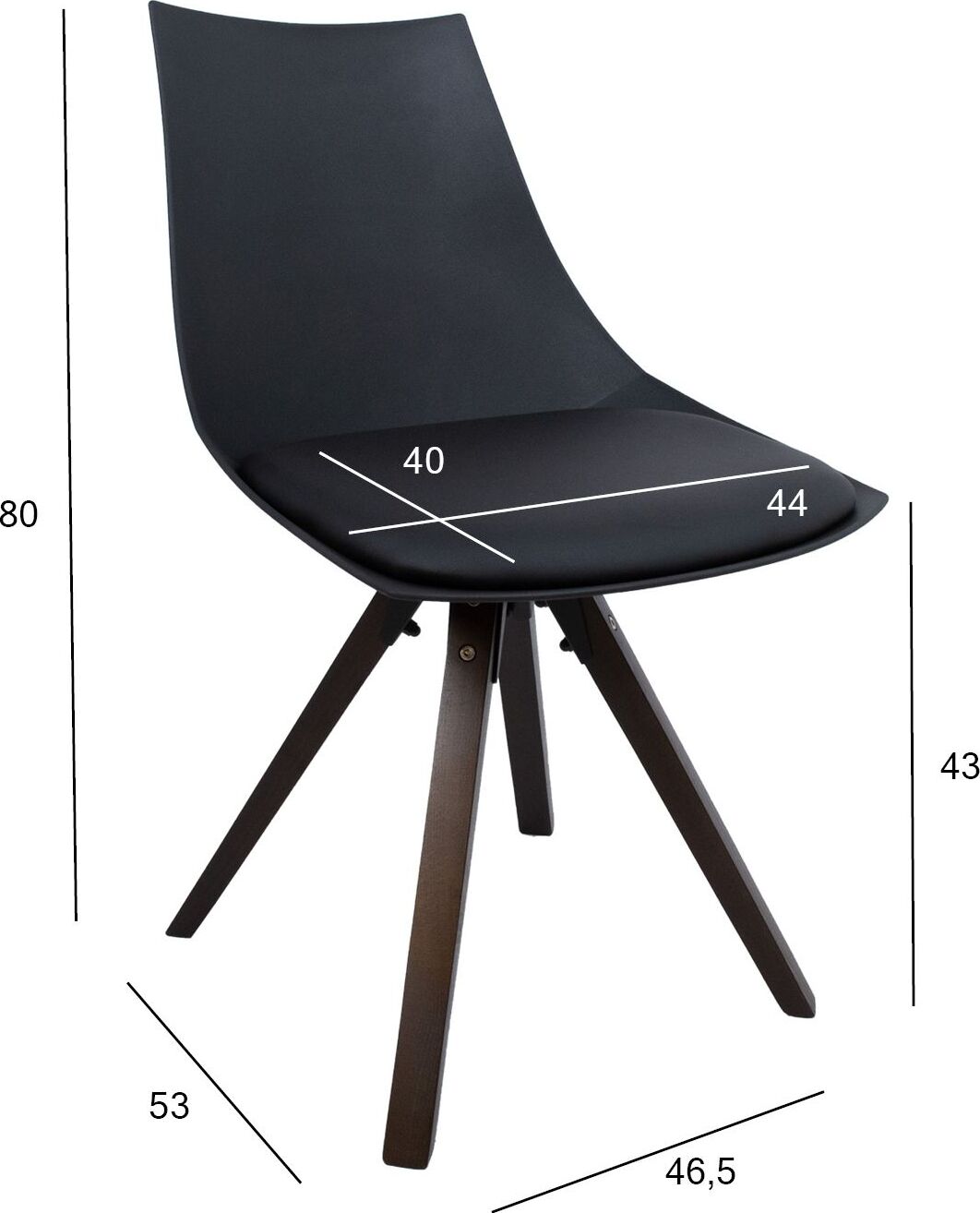 Kitchen Chair East Royston | size: Width: 46.5cm, Height: 80cm, Depth: 53cm | color: Black | image: 7 | variant: 1005475