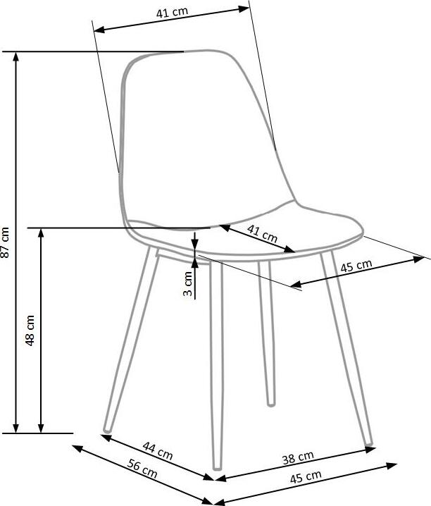 Kitchen Chair East Salford | size: Width: 44cm, Height: 87cm, Depth: 56cm | color: Gray | image: 7 | variant: 1006937