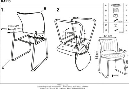 Kitchen Chair East Sapporo | size: Width: 48cm, Height: 83cm, Depth: 58cm | color: Black | image: 7 | variant: 1006915