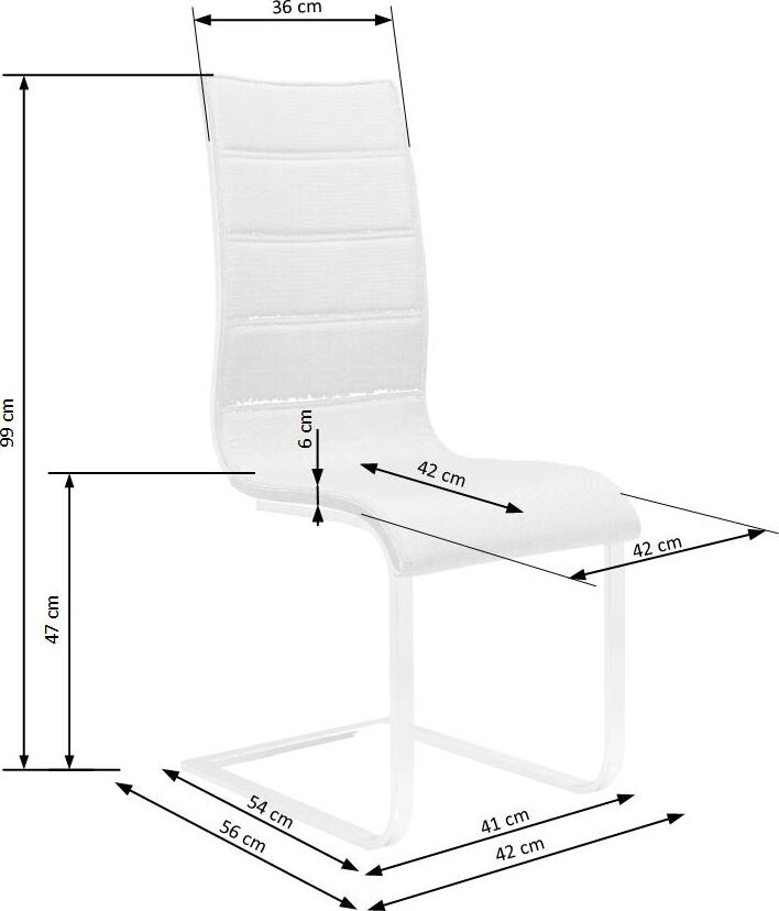 Kitchen Chair East Solihull | size: Width: 42cm, Height: 99cm, Depth: 58cm | color: White | image: 4 | variant: 1006990