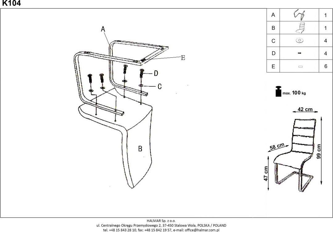 Kitchen Chair East Solihull | size: Width: 42cm, Height: 99cm, Depth: 58cm | color: White | image: 5 | variant: 1006990