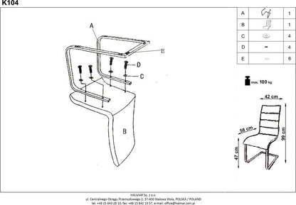 Kitchen Chair East Solihull | size: Width: 42cm, Height: 99cm, Depth: 58cm | color: White | image: 5 | variant: 1006990