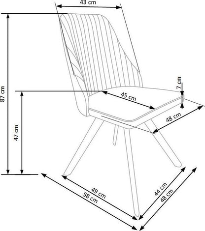 Kitchen Chair East South Shields | size: Width: 53cm, Height: 87cm, Depth: 48cm | color: White | image: 4 | variant: 1006991