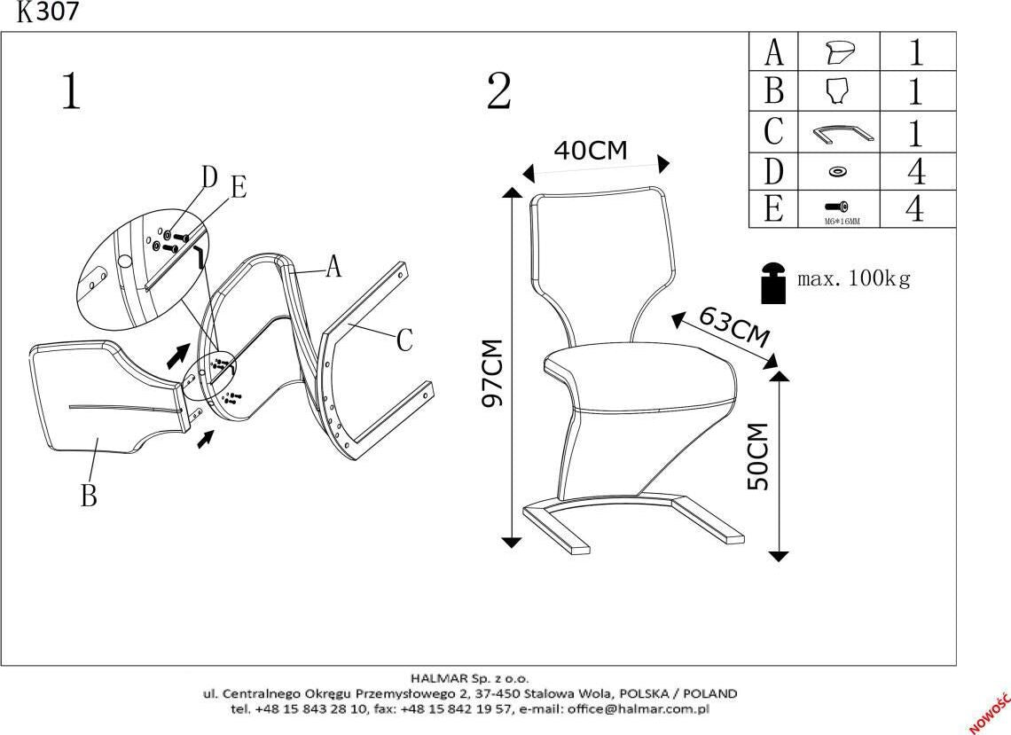 Kitchen Chair East Southend | size: Width: 46cm, Height: 95cm, Depth: 62cm | color: Gray | image: 5 | variant: 1006992
