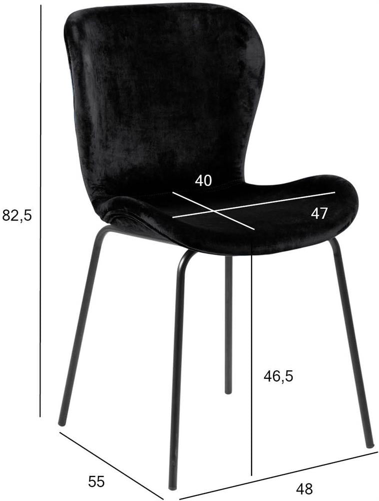 Kitchen Chair East Yerevan | size: Width: 48cm, Height: 82.5cm, Depth: 55cm | color: Black | image: 7 | variant: 1006139