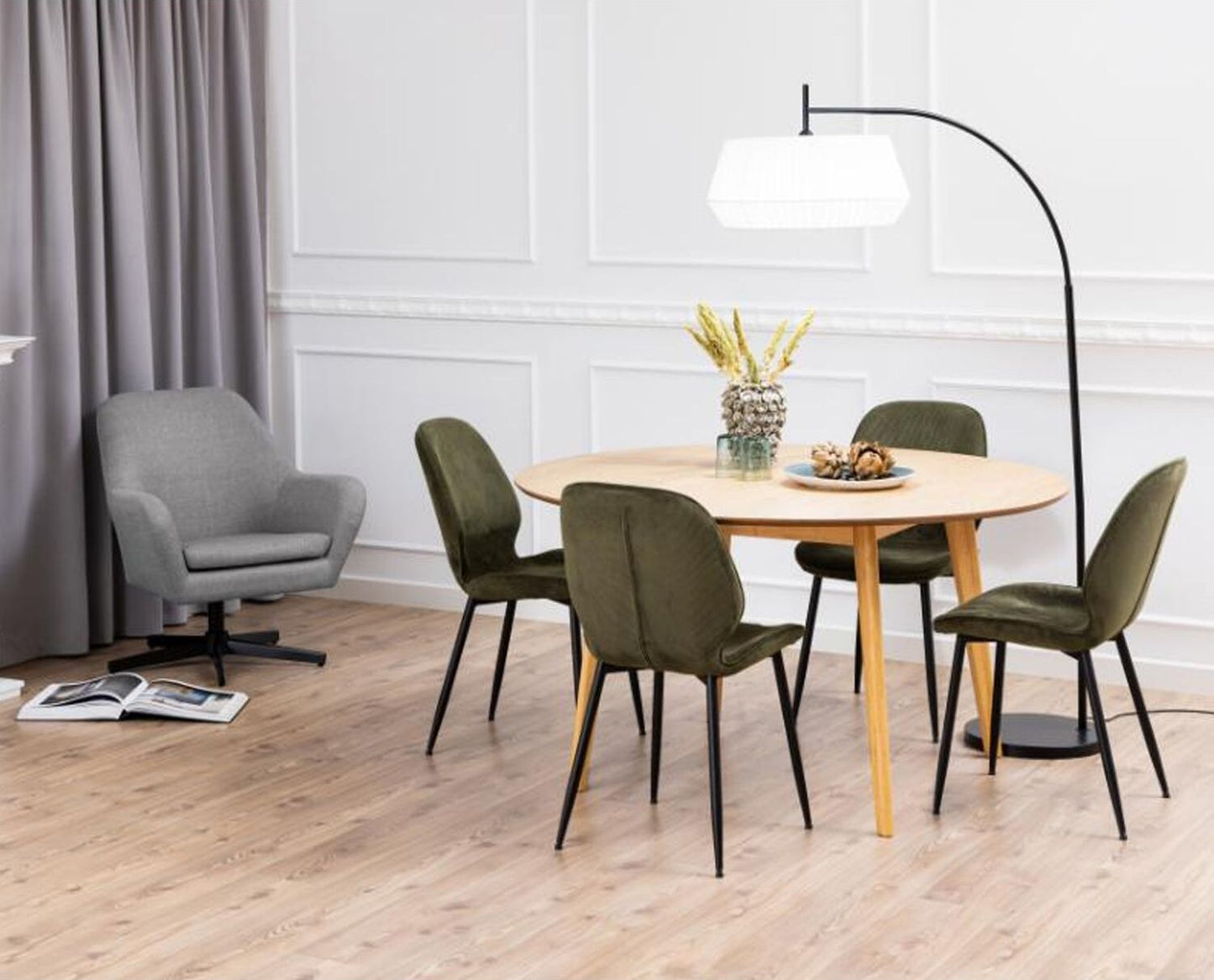 Kitchen Chair Gravesend | size: Width: 48cm, Height: 85cm, Depth: 58cm | color: Green | image: 3 | variant: 1000854