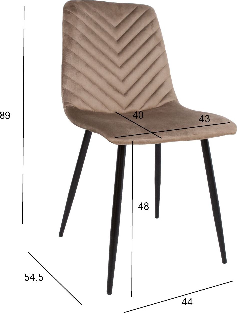 Kitchen Chair Haywards | size: Width: 54.5cm, Height: 89cm, Depth: 44cm | color: Beige | image: 8 | variant: 1000783