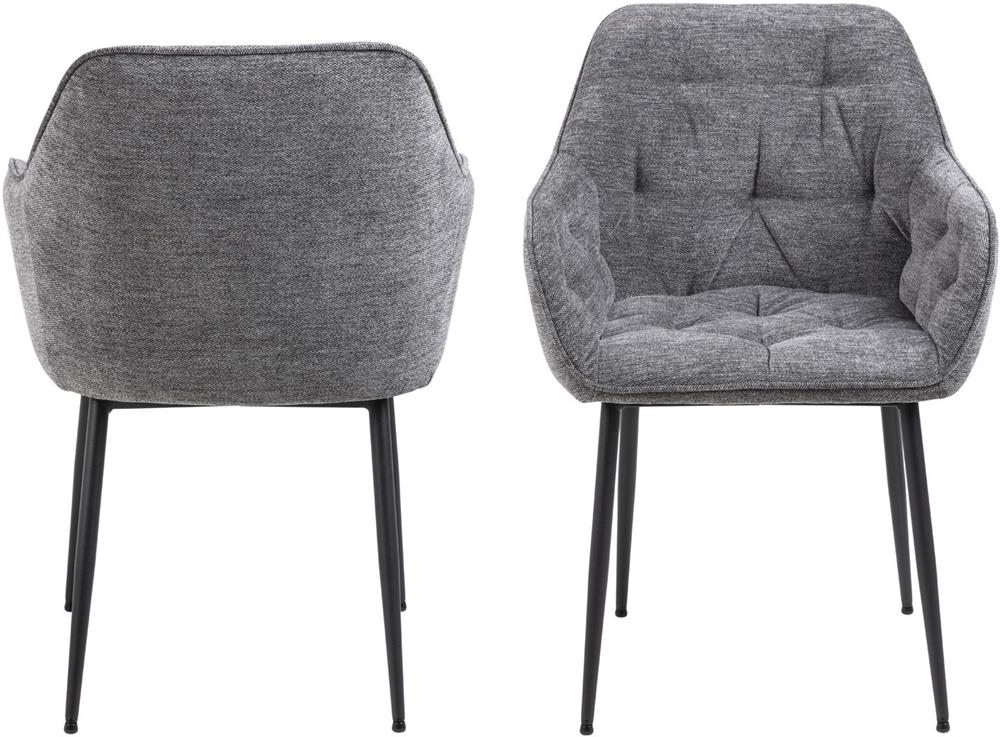Kitchen Chair Horsham | size: Width: 58cm, Height: 83cm, Depth: 55cm | color: Black/Grey | image: 3 | variant: 1000794