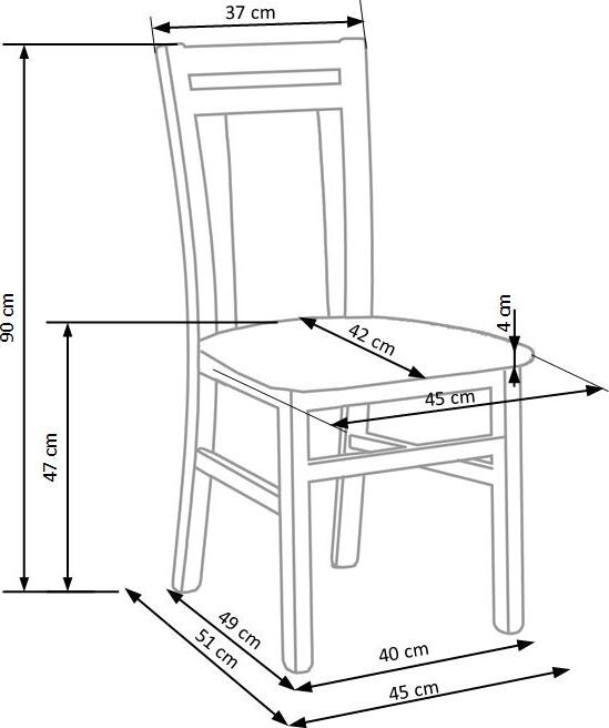 Kitchen Chair Hubert 8 | size: Width: 45cm, Height: 90cm, Depth: 51cm | color: Brown | image: 6 | variant: 1003045
