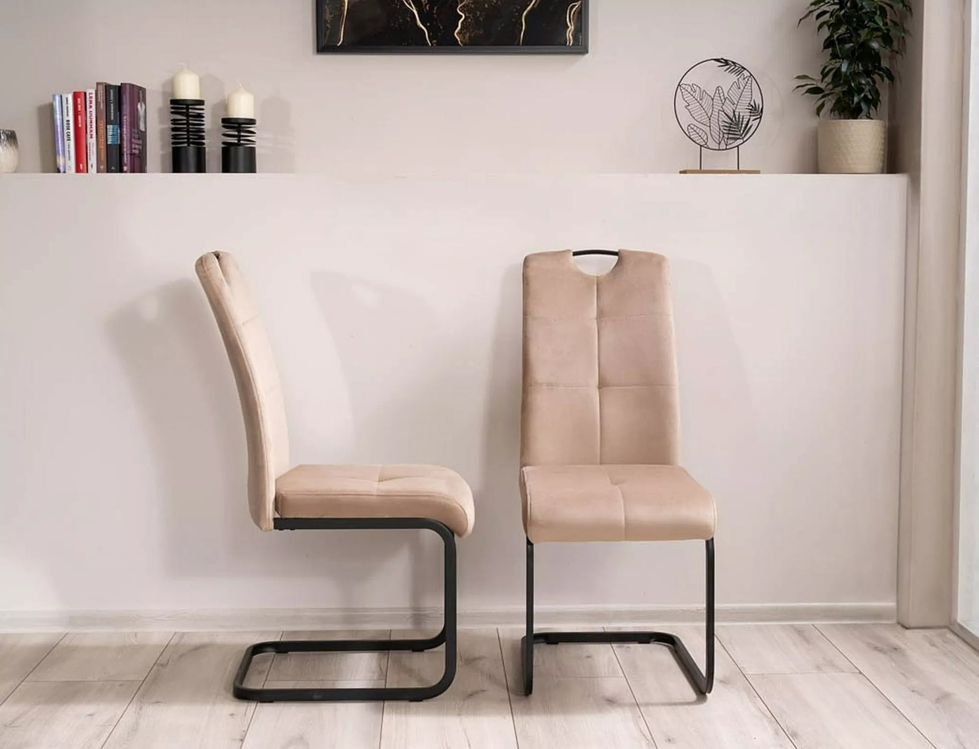 Kitchen Chair Izmir | size: Width: 43cm, Height: 101cm, Depth: 47cm | color: Beige | image: 2 | variant: 1003954