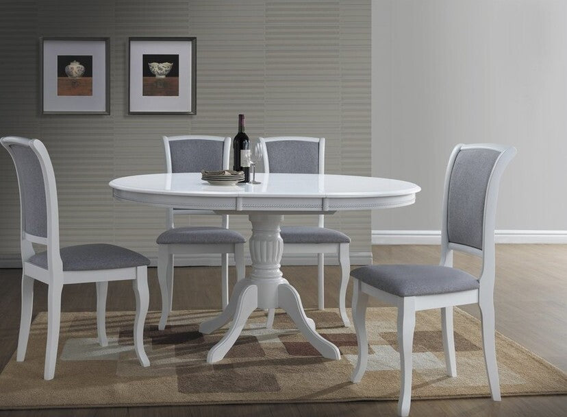 Kitchen Chair Jeddah | size: Width: 45cm, Height: 96cm, Depth: 42cm | color: White/Grey | image: 2 | variant: 1003679