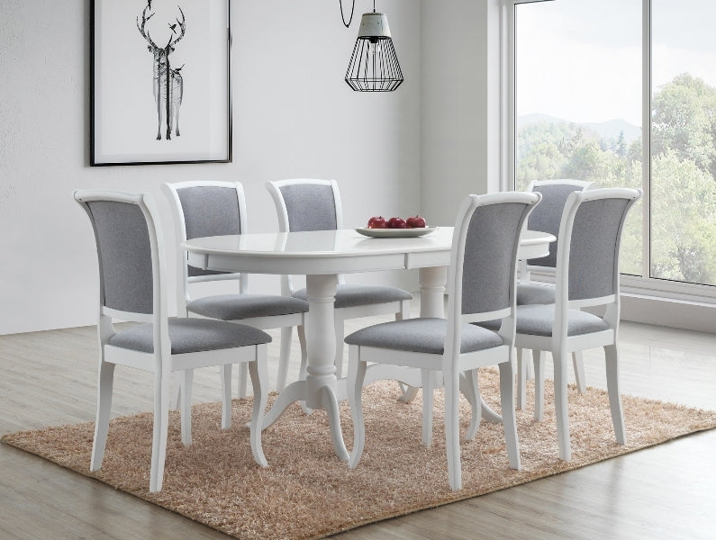 Kitchen Chair Jeddah | size: Width: 45cm, Height: 96cm, Depth: 42cm | color: White/Grey | image: 3 | variant: 1003679